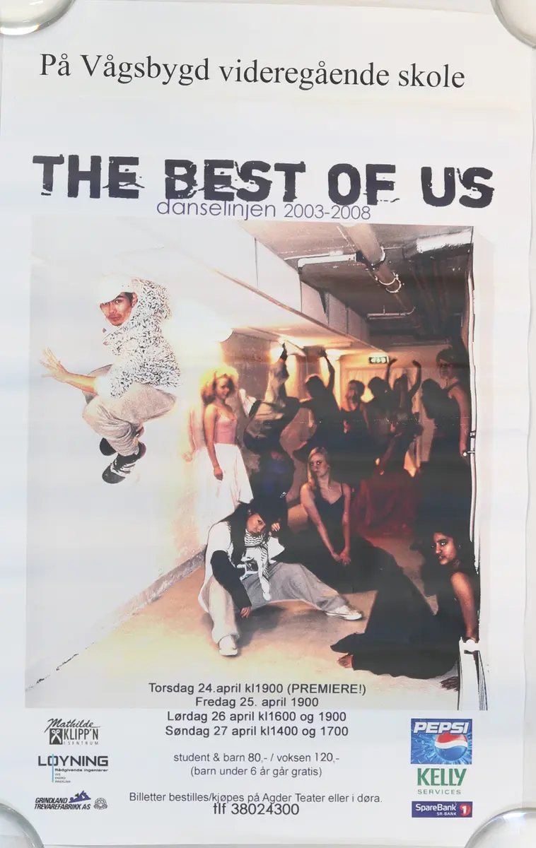 Plakat for oppsetning av "The best of us" fra Vågsbygd videregående skole i 2008.