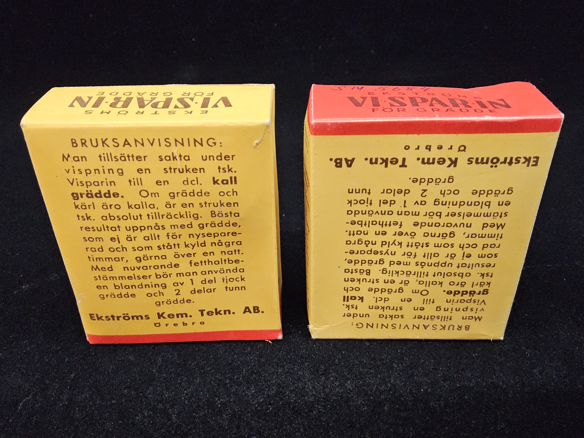 Förpackning, Vi-spar-in för grädde, Ekströms, tom.