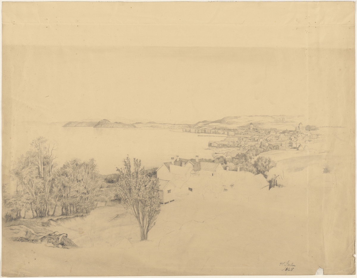 Utsikt over Trondheim [Tegning]