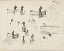 Grip var død av lungebetendelse nede i Løvvikgårdene [Tegnin