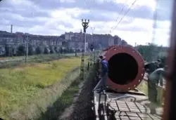 Sept. 1962. Olskroken. Dramatisk transport av högsta tornet 