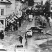 Köpmangatan i mitten av 1900-talet i Söderhamn år 1957.