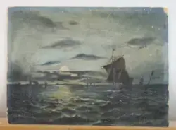 Hav med båtar [Oljemålning]