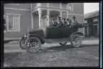 T-Ford-åkande Torgåsherrar. Gottfrid Persson, Erik Lind, Gottfrid Persson, Viktor Persson, Hjalmar Persson.