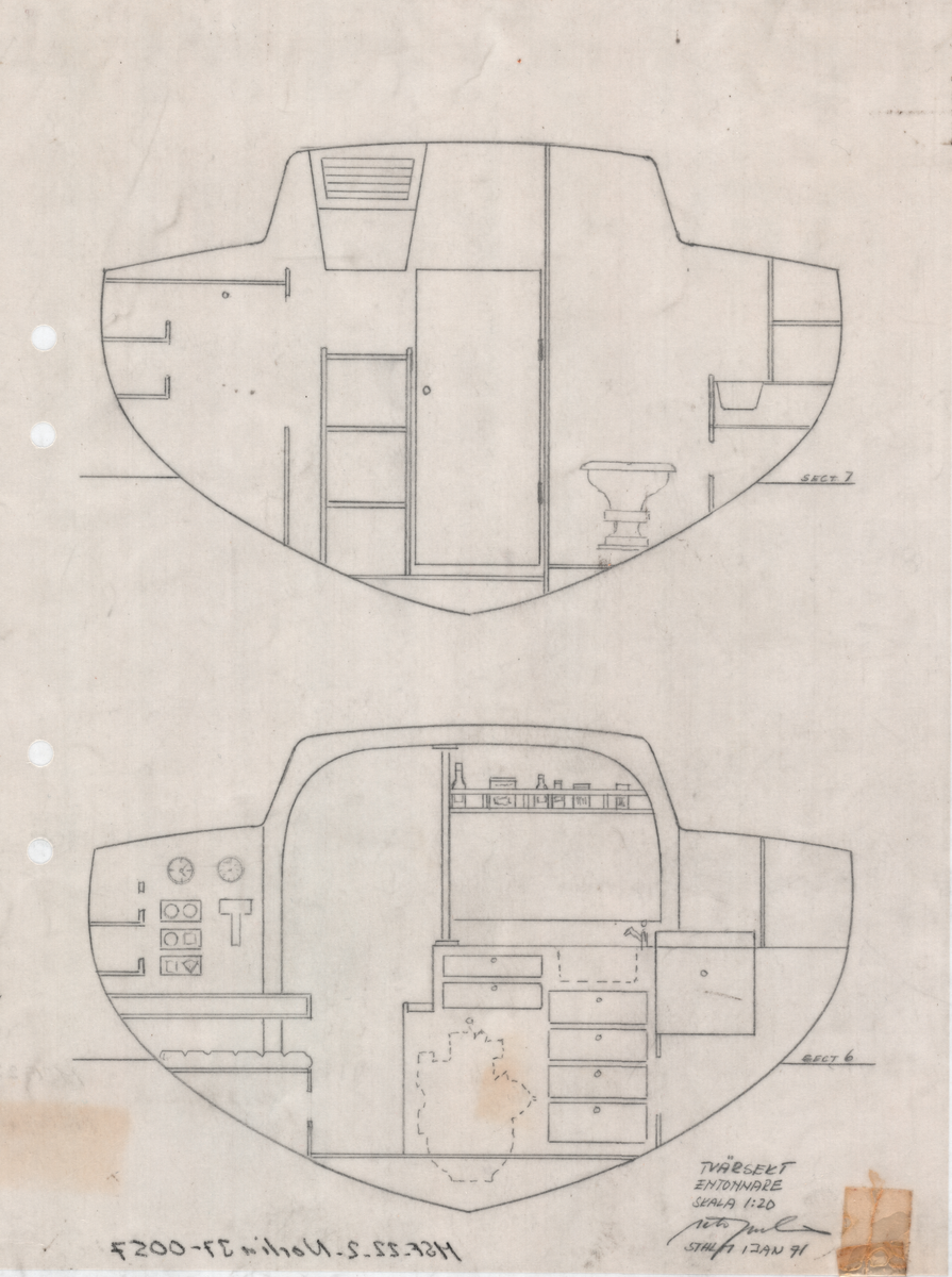 Norlin 37 Tvärsektioner 6 och 7