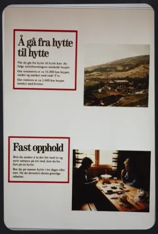 Posten, vindusutstilling. Utstilling til postkontorene i Østfold ang. Den Norske Turistforening, sommeren 1985.