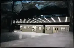 Tunnelbanetåg vid Tekniska Högskolan år 1979