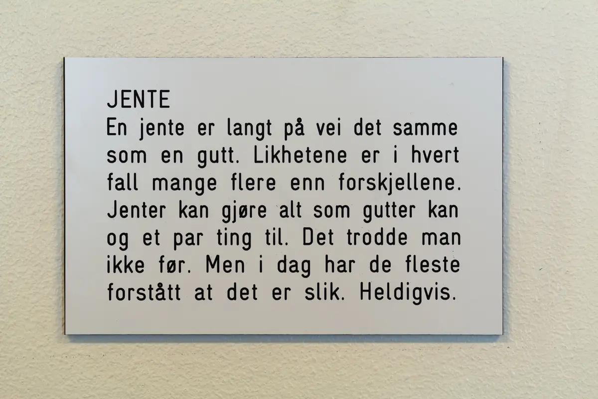 Jente med sverd i hånda. 