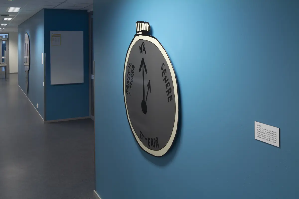 Klokke der tall er erstattet med NÅ - SENERE - ETTERPÅ - KANSKJE I MORRA