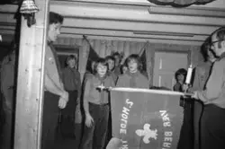 "Desember 1973".Speiderhuset, Fjellbruvegen. .Speidernes hus