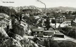 Vykort Parti från Mölndal. Vy över Trädgården från Störtfjäl