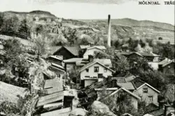 Vykort Mölndal Trädgården. Vy över Trädgården från Störtfjäl