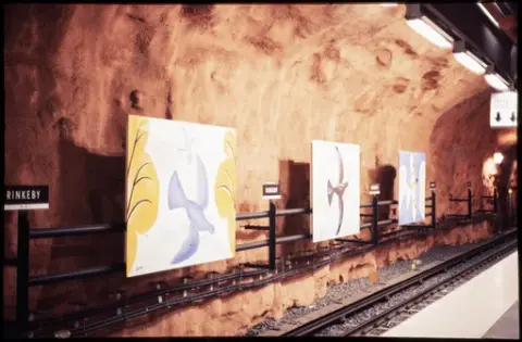 Rinkebys tunnelbanestation år 1977