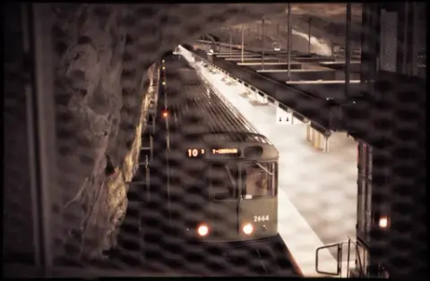 Hjulsta tunnelbanestation år 1977