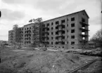 Flerfamiljshus under uppförande, byggmästare Anders Diös, kvarteret Grim, Luthagen, Uppsala 1935