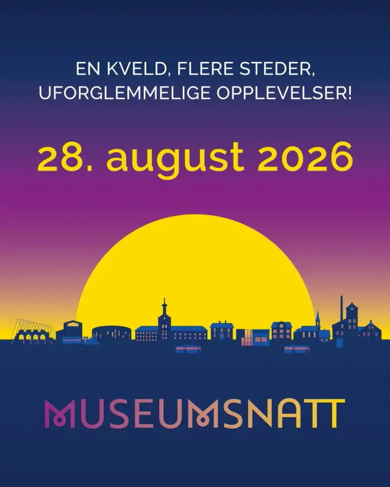 Logo og dato for MuseumsNATT 2026, 28. august. 