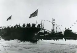 Pansarskeppet THULE sjösätts vid Finnboda varv.