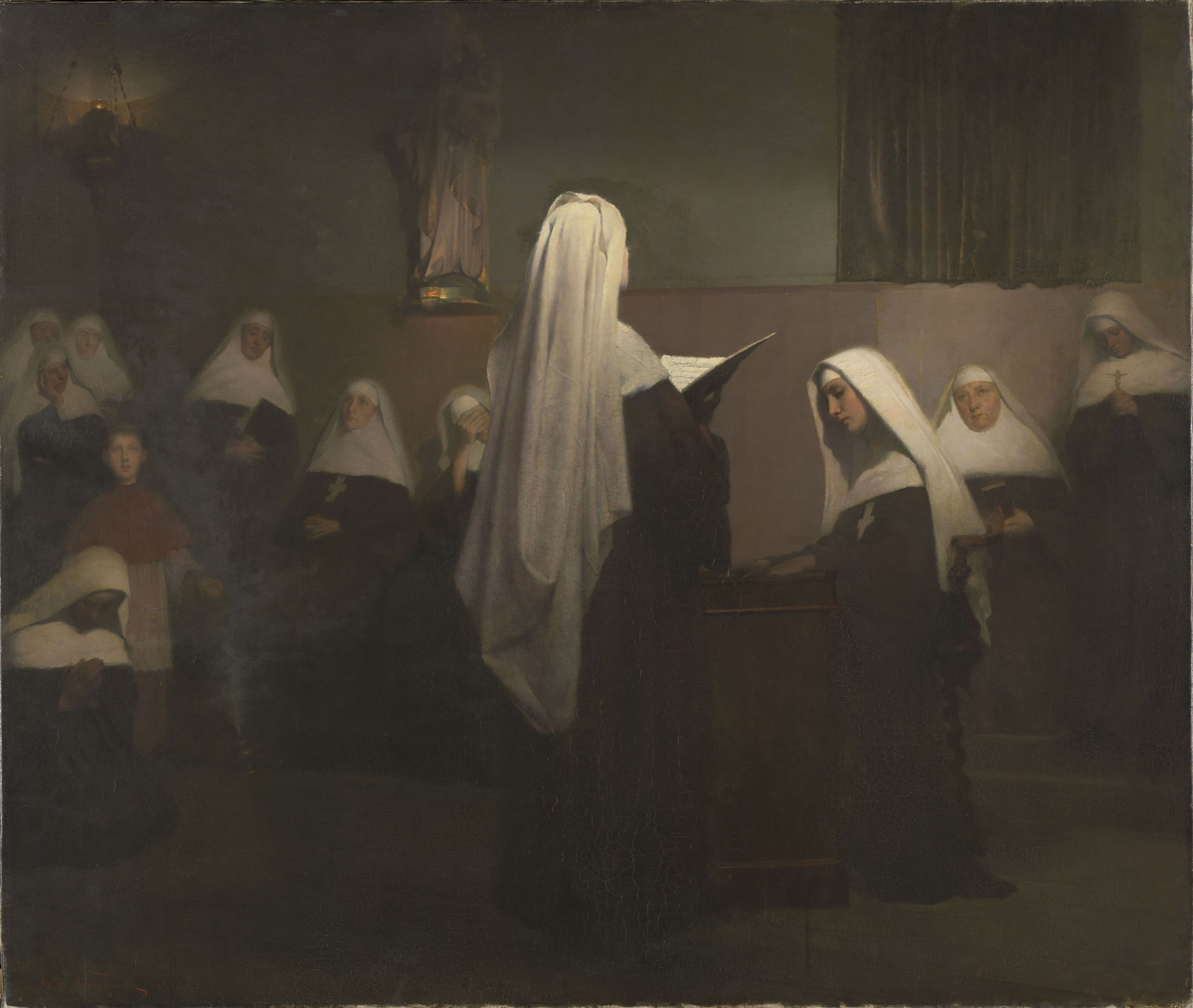 Julenattsmesse i et fransk kloster [Maleri]