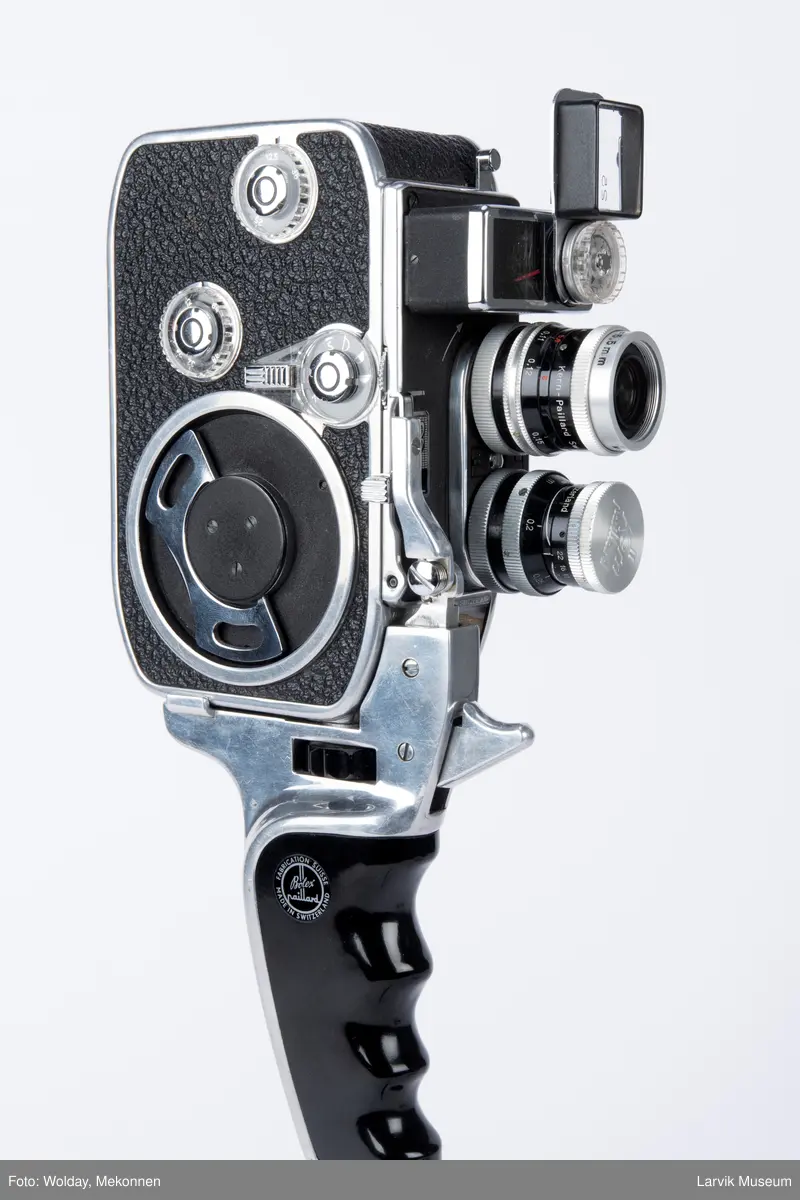 Håndholdt filkamera, filmspole, div. linser, filtre mm