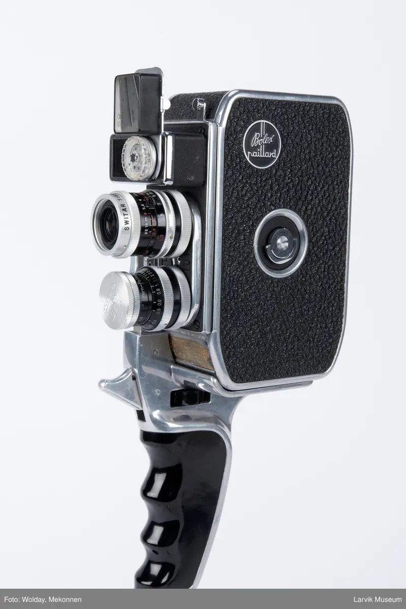 Håndholdt filkamera, filmspole, div. linser, filtre mm