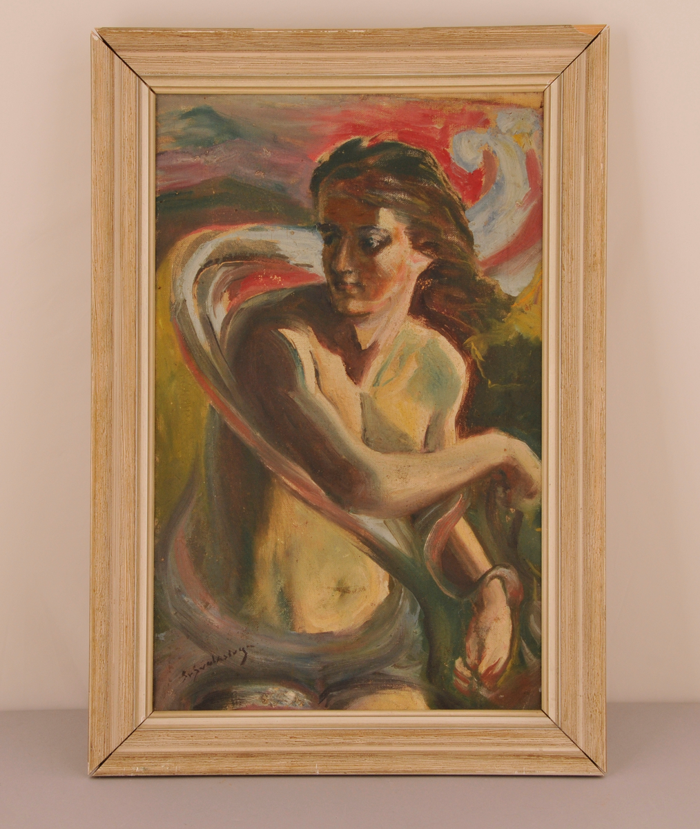 Maleri,olje på lerret, signert. Innramma.