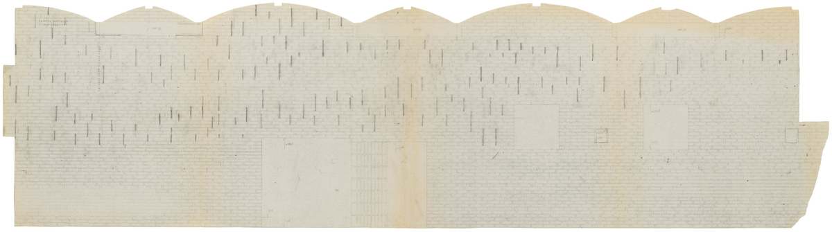 Klippans församlingskyrka, Sankt Petri kyrka
Skiss vägg med utplacerade akustikslitsar