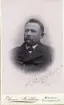 Porträtt av Olof Leonard Hillstedt, 1896. Född i Gävle 1849. Avled 1899 då hans skepp förliste med man och allt på resa mellan Grimsby, England och Stockholm.