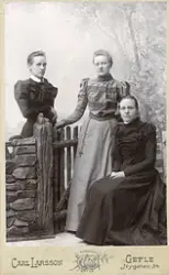 Porträtt av tre kvinnor.