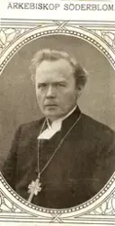 Porträtt av Nathan Söderblom från ett tidningsurklipp där de