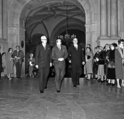 Gustav VI Adolf på Nordiska museet i Stockholm. Invigning av