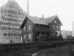 villa, flagg, gavlvegg, gavlreklame