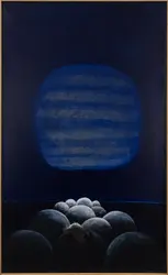 Fugl blå [Akrylmaleri]