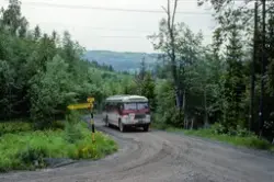 Buss rute Klomsteinroa ved Biri i Gjøvik Oppland