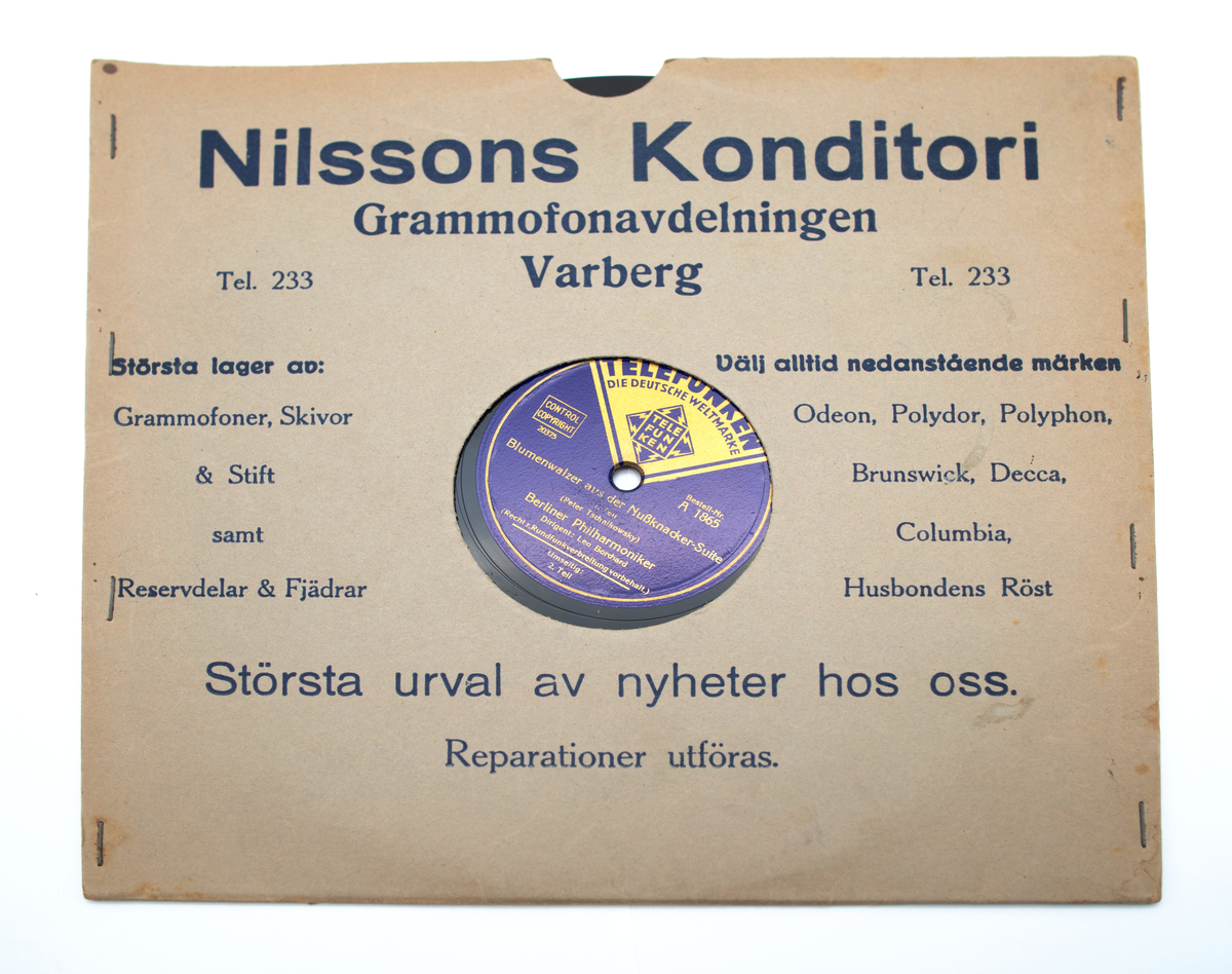 Grammofonskivor, samling. Stenkakor. Diameter: 25 cm. För specifikation se accessionskatalog.