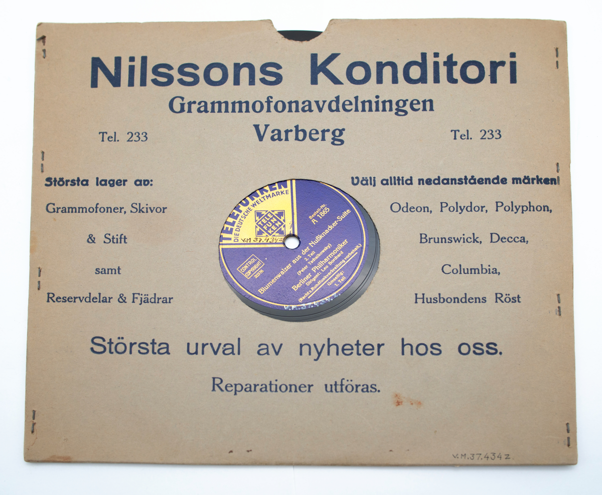 Grammofonskivor, samling. Stenkakor. Diameter: 25 cm. För specifikation se accessionskatalog.