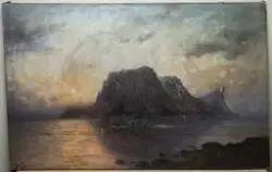 Hvalfangstdampere ved Fuglø [Oljemaleri]