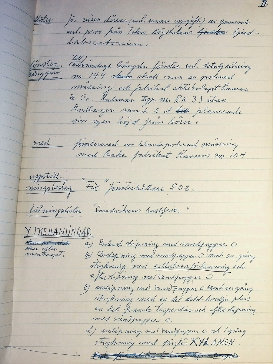 Snickeriförteckning
Markuskyrkan