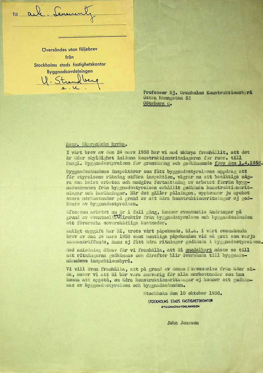 Korrespondens
Markuskyrkan