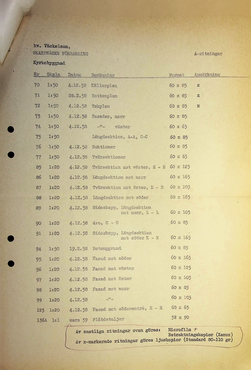 Markuskyrkan
Korrespondens, anteckningar, tygprover