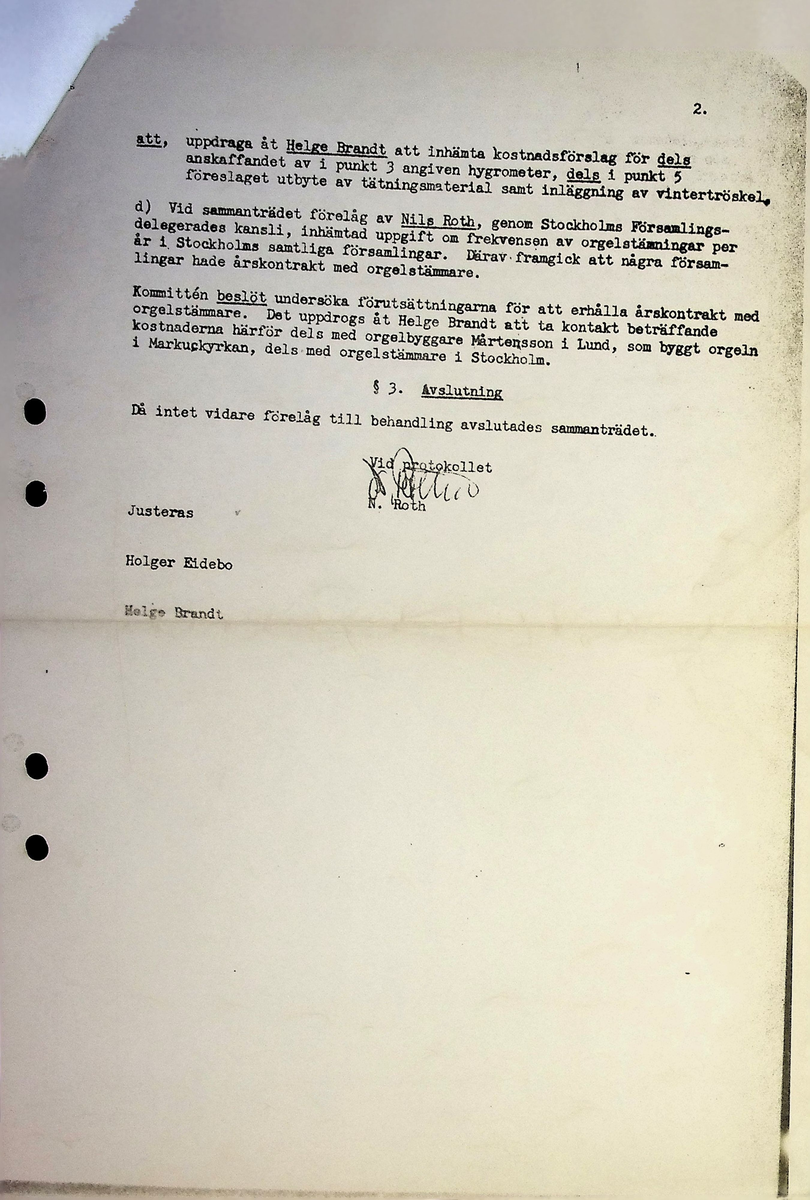 Markuskyrkan
Korrespondens, anteckningar, tygprover