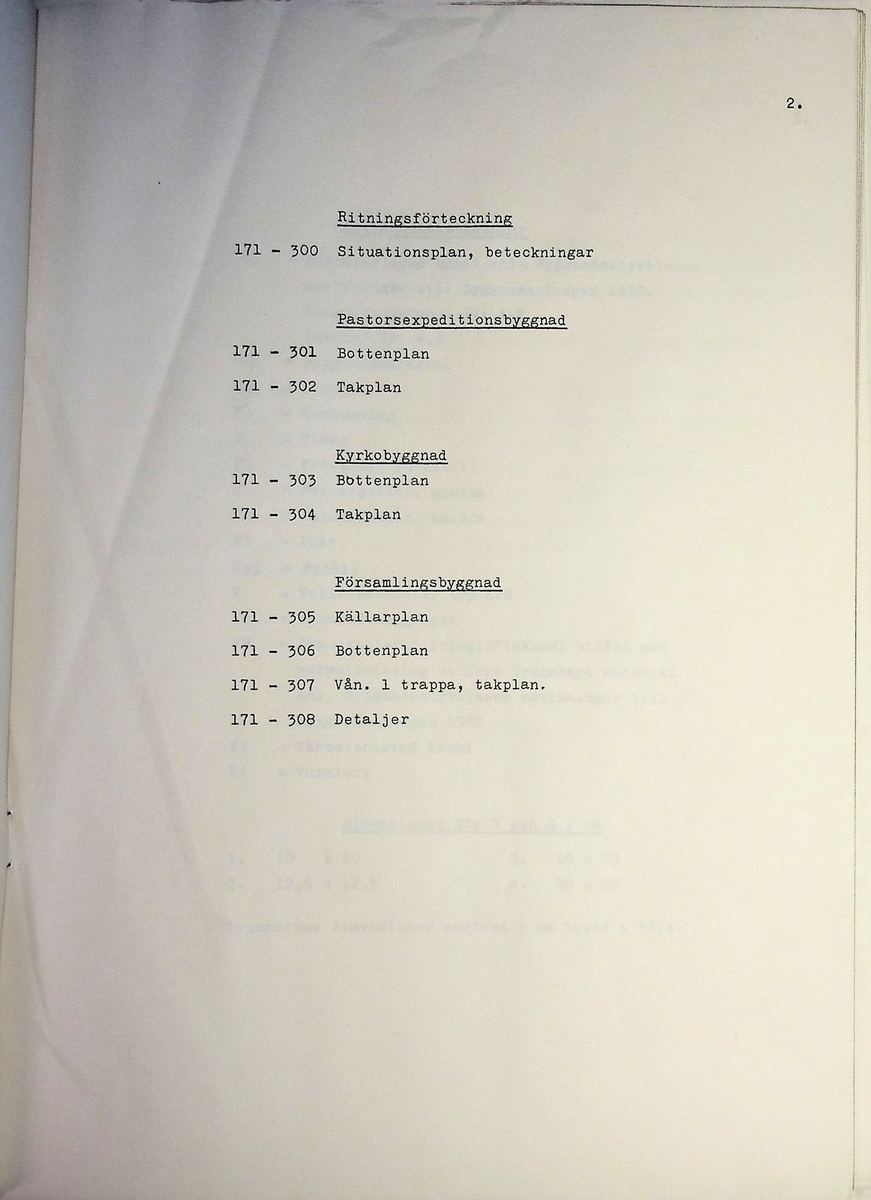 Materialförteckning och beskrivning över ventilationsteknisk anläggning inom kyrkan
Markuskyrkan
