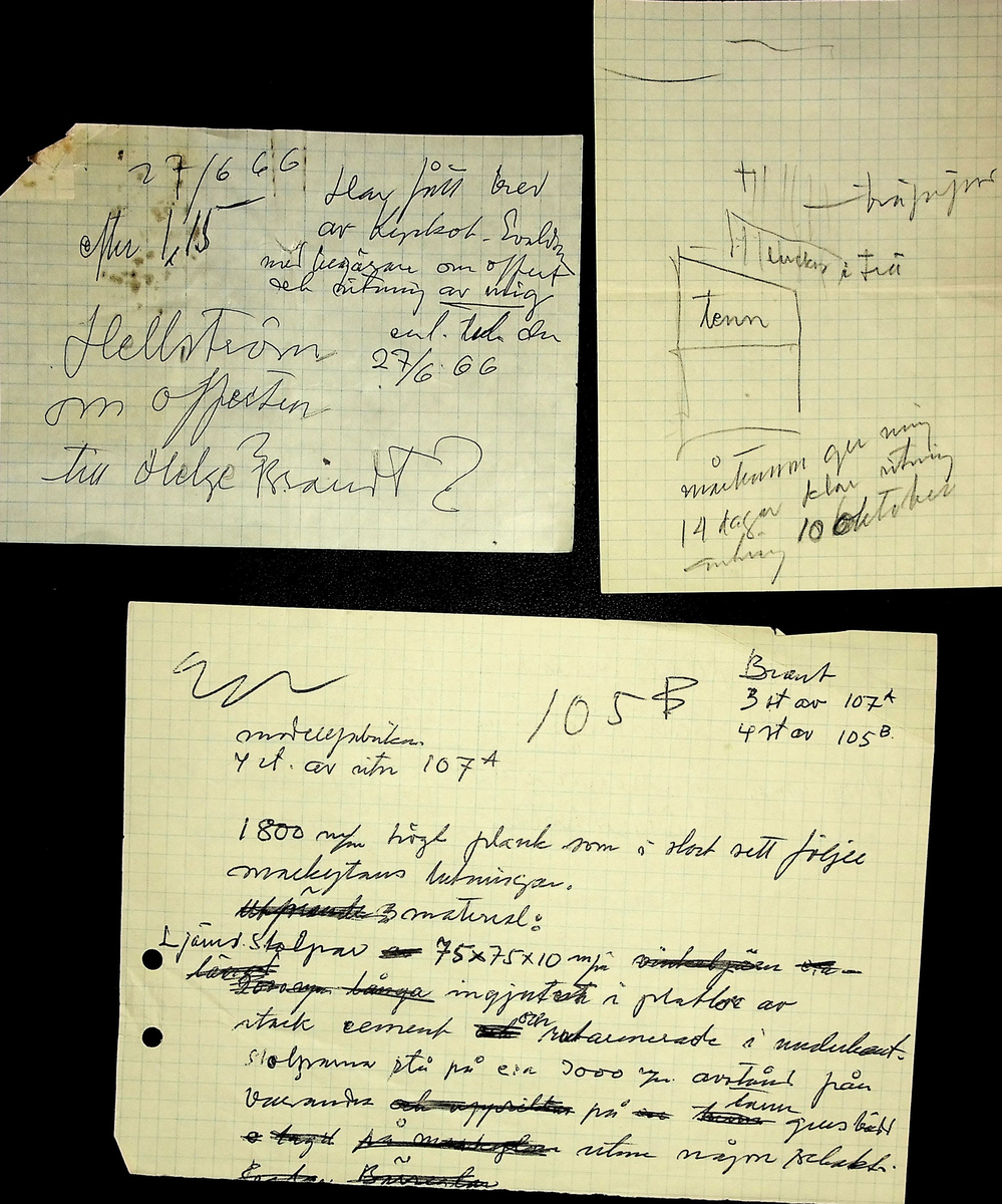 Markuskyrkan
Korrespondens, anteckningar, tygprover