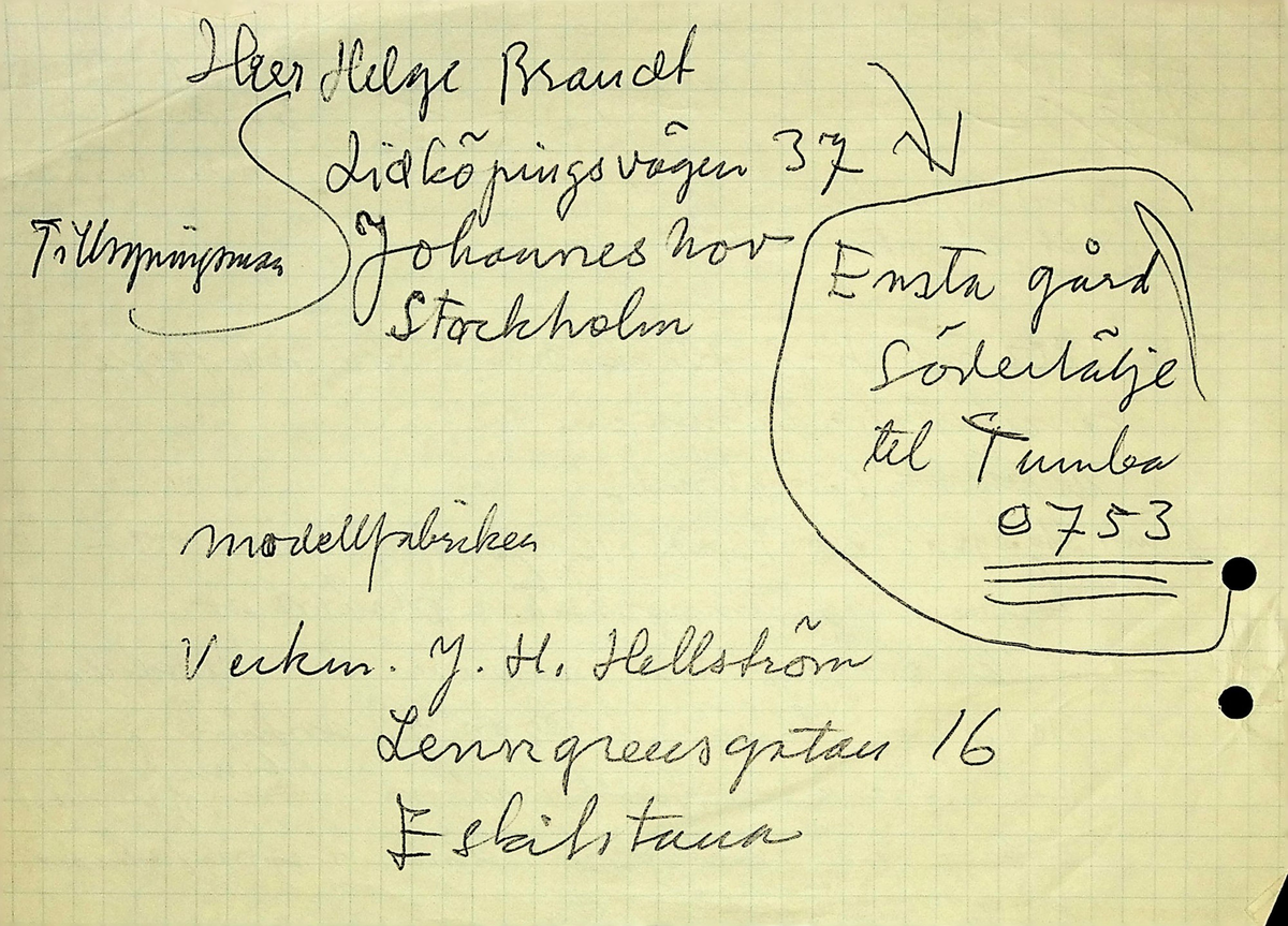 Markuskyrkan
Korrespondens, anteckningar, tygprover