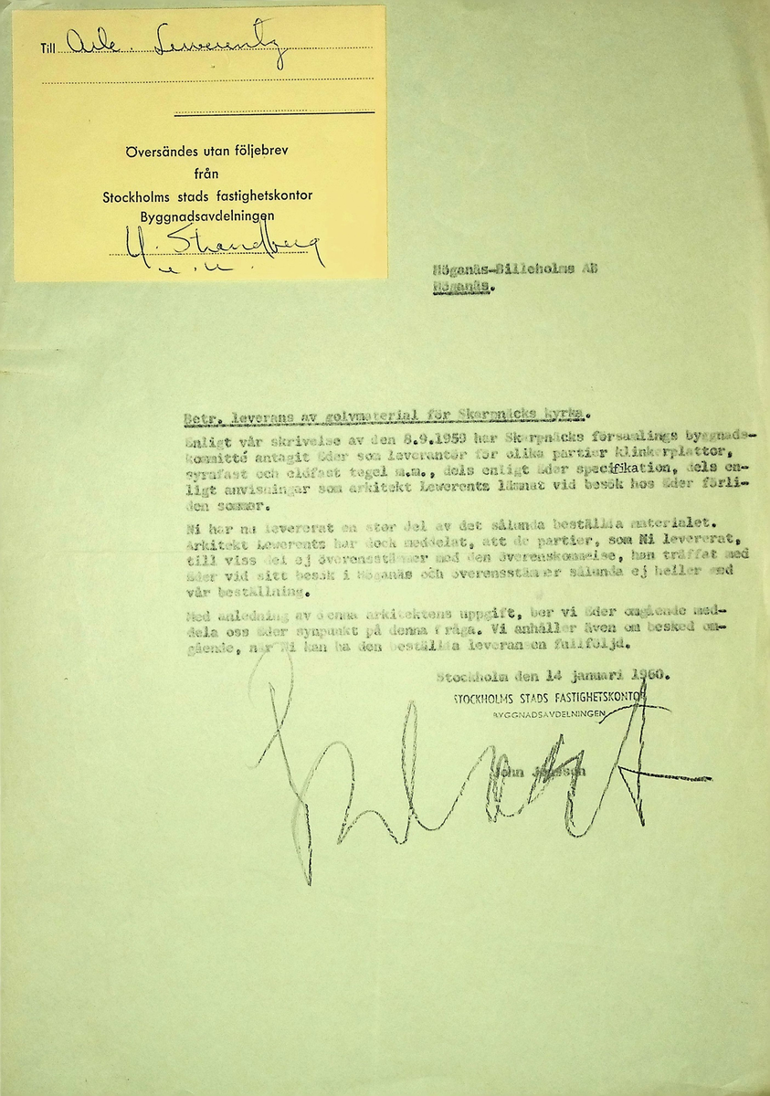 Korrespondens
Markuskyrkan