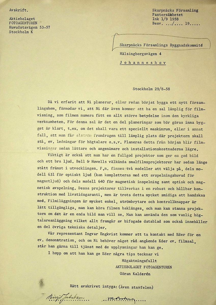 Korrespondens
Markuskyrkan