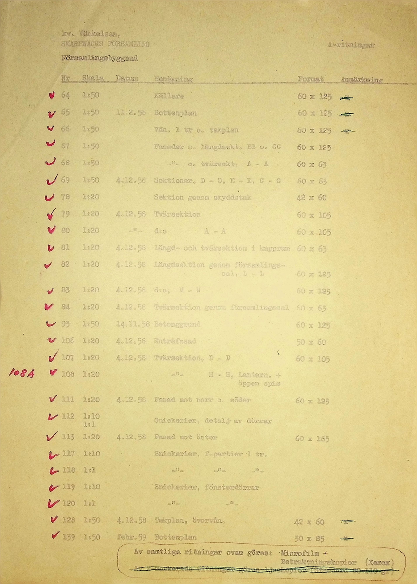 Markuskyrkan
Korrespondens, anteckningar, tygprover