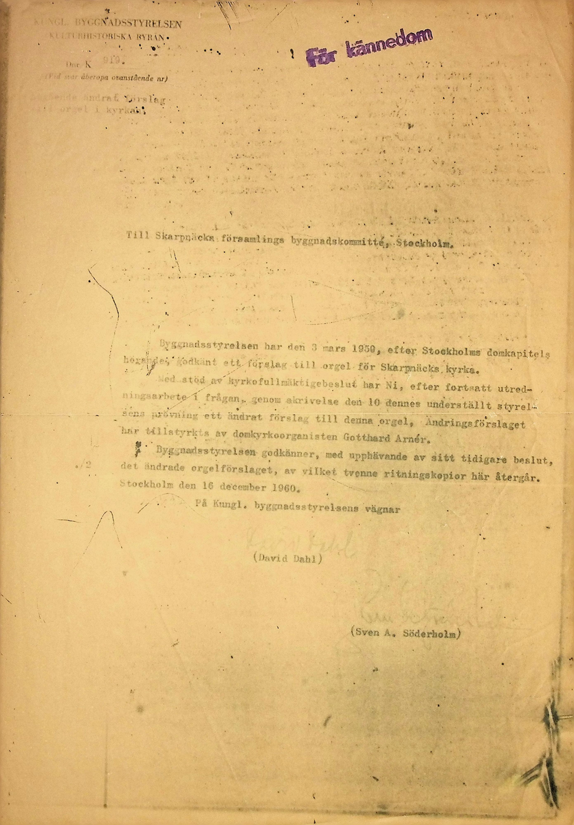 Korrespondens
Markuskyrkan