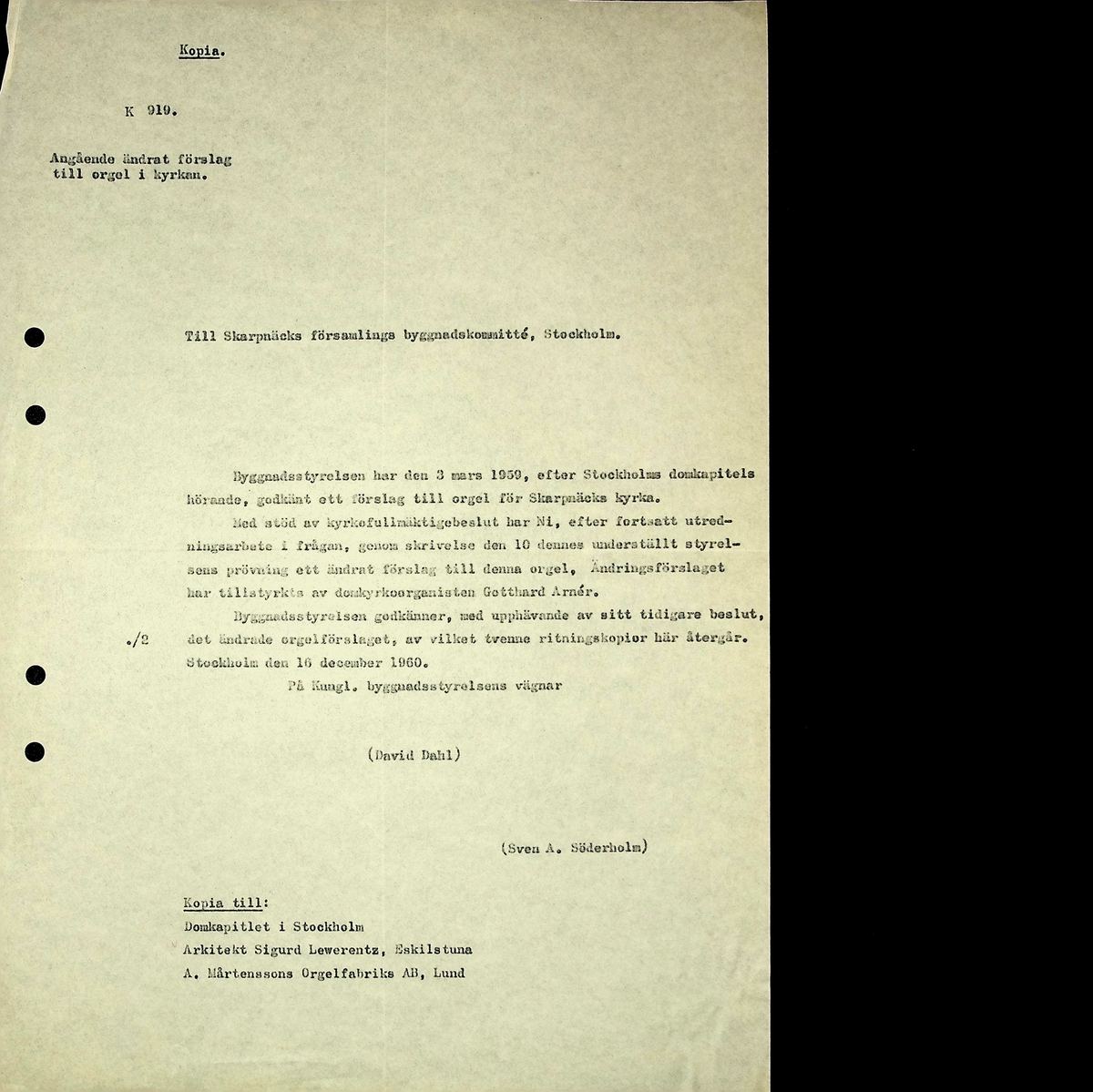 Korrespondens
Markuskyrkan