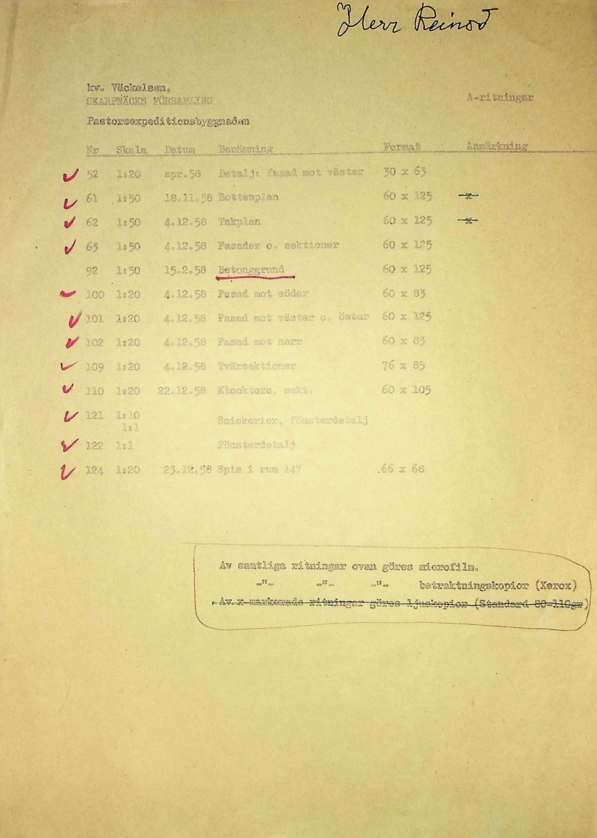 Markuskyrkan
Korrespondens, anteckningar, tygprover