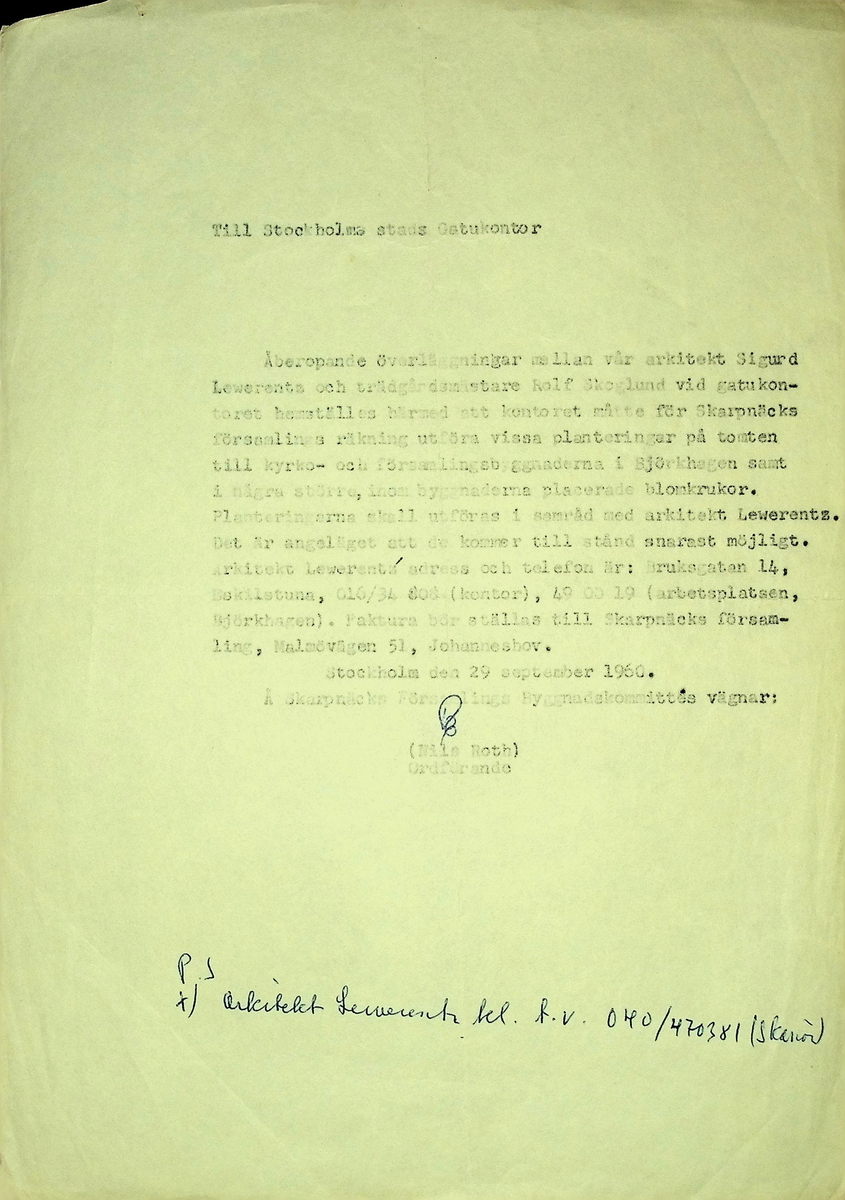 Korrespondens
Markuskyrkan